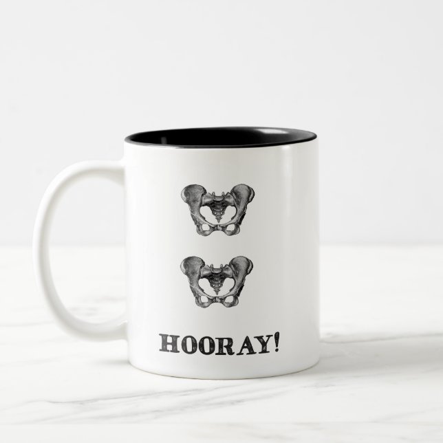 2 Couleurs Tasse hourra personnalisée de hanche de hanche (Gauche)