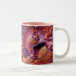 2 Couleurs Tasse humaine de coeur