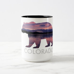 2 Couleurs Tasse indigène du coucher du soleil   de l'ours  