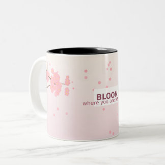2 Couleurs Tasse Inspirante - Fleurir Où Vous Êtes