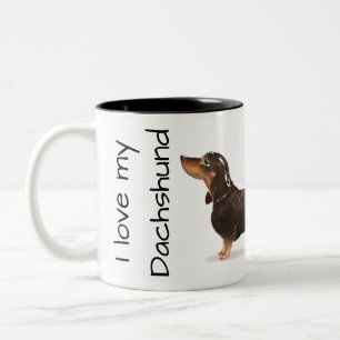 2 Couleurs Tasse J'aime mon teckel