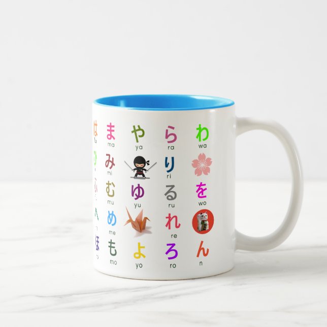 2 Couleurs Tasse japonaise de Hiragana (Droit)