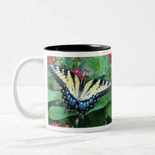 2 Couleurs Tasse jaune de papillon de machaon