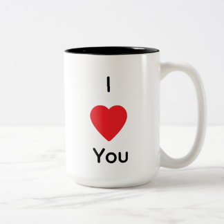 2 Couleurs Tasse Je T'Aime – Simple Design Cœur Romantique