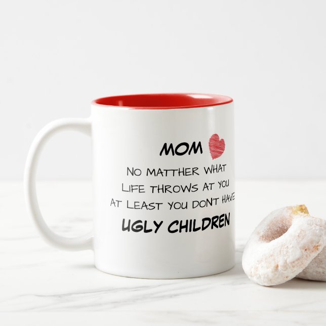 2 Couleurs Tasse laide drôle d'enfants de maman (Avec donut)