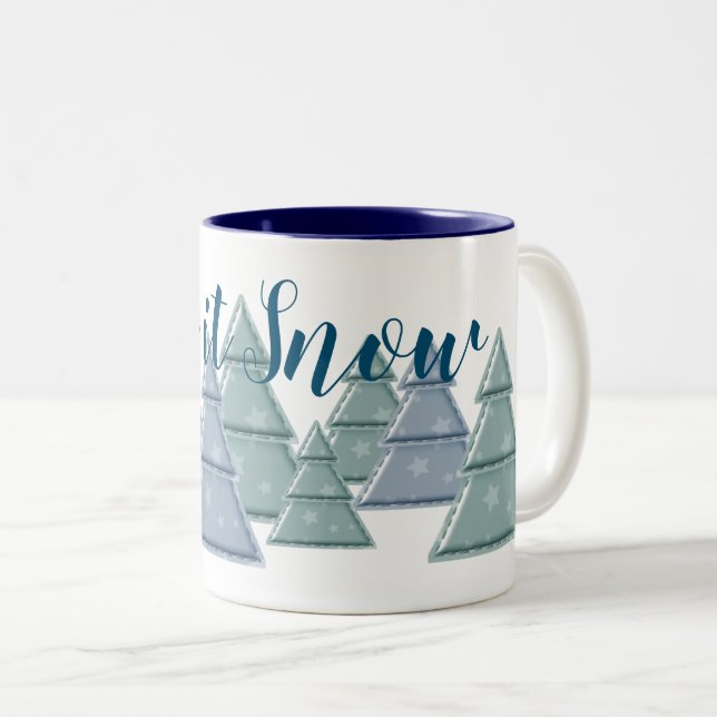 2 Couleurs Tasse Laissez tomber la neige (Devant droit)