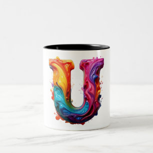 2 Couleurs Tasse Lettre "U" Liquide Colorée – Peinture 3D Vib