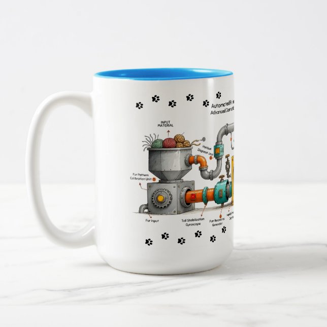 2 Couleurs Tasse Machine à Assemblage de Chat Drôle (Gauche)