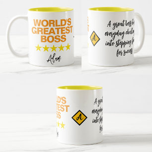 2 Couleurs Tasse Meilleur Patron du Monde (Nom Initial Citati