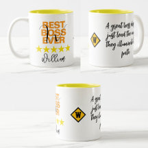 Tasse Meilleur Patron Jamais (Monogramme Initial d