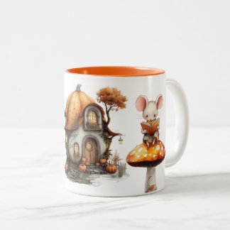 2 Couleurs Tasse Mignon Souris et Cottage Champignon de la Fo