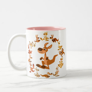 2 Couleurs Tasse mignonne de mandala de kangourous de bande