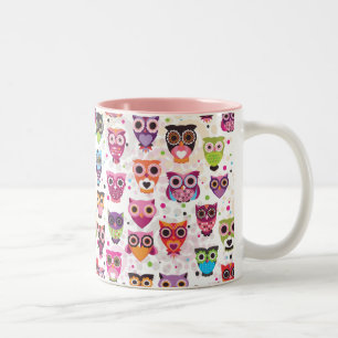 2 Couleurs Tasse mignonne de motif de hibou
