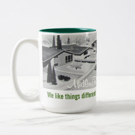2 Couleurs Tasse moderne d'architecture de la moitié du