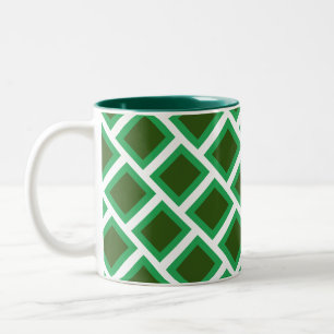 2 Couleurs Tasse - Motif de brique verte