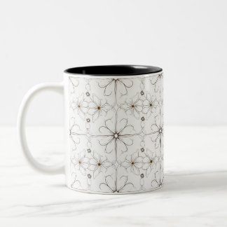 2 Couleurs Tasse motif de fleur de dessin moderne