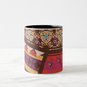 2 Couleurs Tasse multi de texture de motif du Zimbabwe par