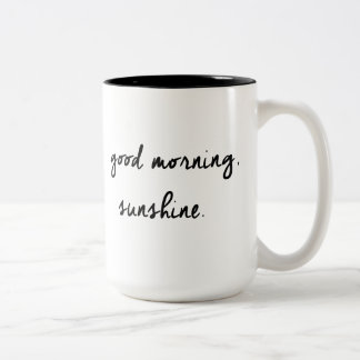 2 Couleurs Tasse noire et blanche de soleil bonjour
