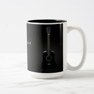 2 Couleurs Tasse noire personnalisée de musique de guitare