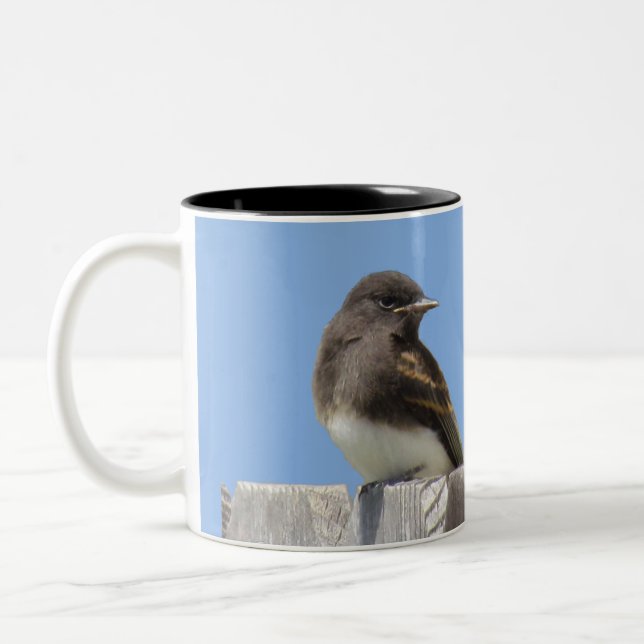 2 Couleurs Tasse - Oiseau sur clôture (Gauche)