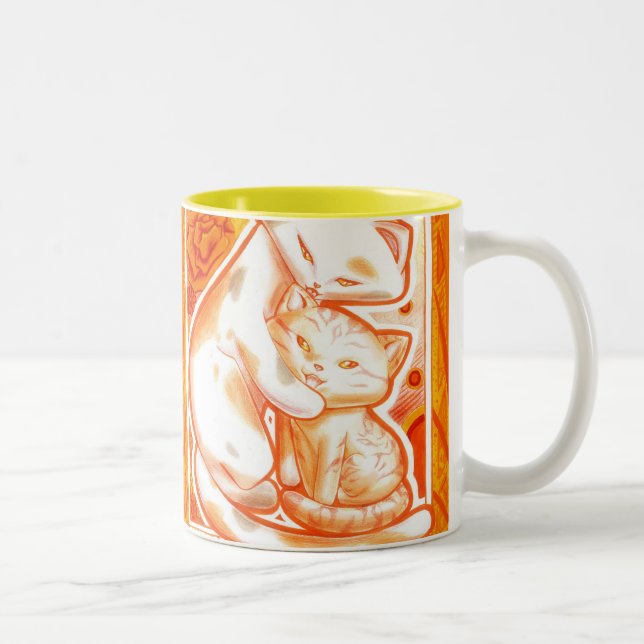2 Couleurs Tasse orange du jour de mère (Droit)