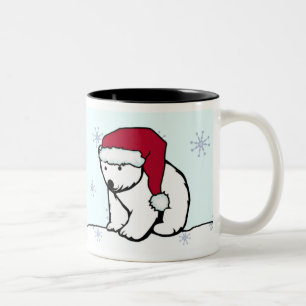 2 Couleurs Tasse - ours blanc Père Noël