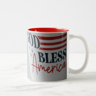 2 Couleurs Tasse patriotique Dieu bénisse l'Amérique