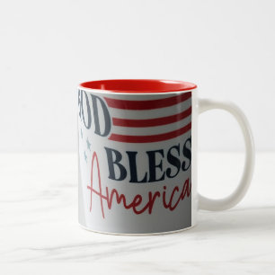 2 Couleurs Tasse patriotique Dieu bénisse l'Amérique