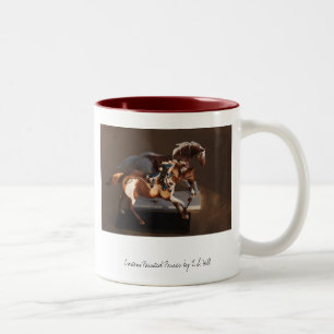 2 Couleurs Tasse peinte de poneys - customisée - customisée