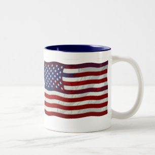 2 Couleurs Tasse personnalisable de drapeau des USA