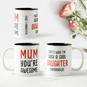 2 Couleurs Tasse personnalisable pour la fête des mères avec 