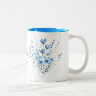 2 Couleurs Tasse personnalisée avec bouquet de fleurs sauvage