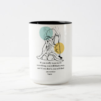 2 Couleurs Tasse personnalisée avec citation motivante