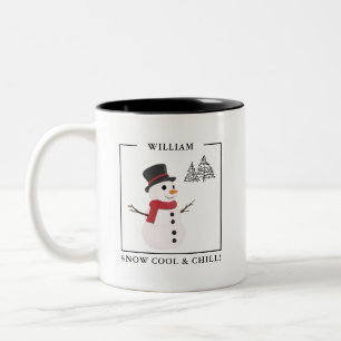 2 Couleurs Tasse personnalisée Bonhomme de neige Snow Cool &