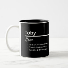 2 Couleurs Tasse personnalisée Définition du prénom Toby pour