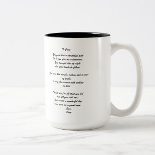2 Couleurs Tasse personnalisée "du marié à parent"