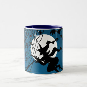 2 Couleurs Tasse personnalisée Halloween sorcière et araignée
