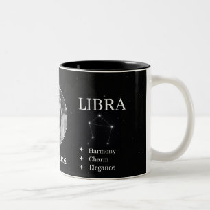 2 Couleurs Tasse personnalisée Libra Zodiaque avec nom et tra