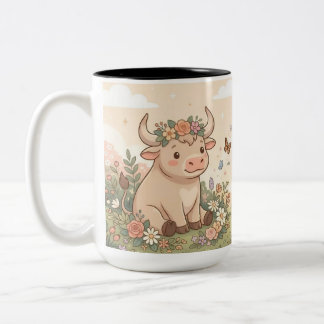 2 Couleurs Tasse personnalisée mignonne Taureau Zodiaque