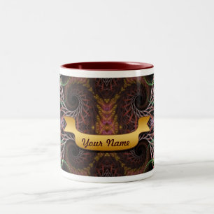 2 Couleurs Tasse personnalisée papillon fractal