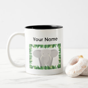 2 Couleurs Tasse personnalisée par éléphant