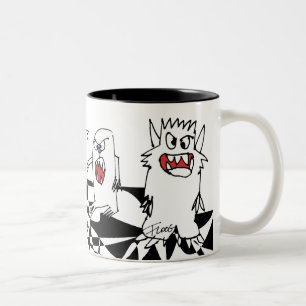 2 Couleurs Tasse personnalisée par monstre de bande dessiné