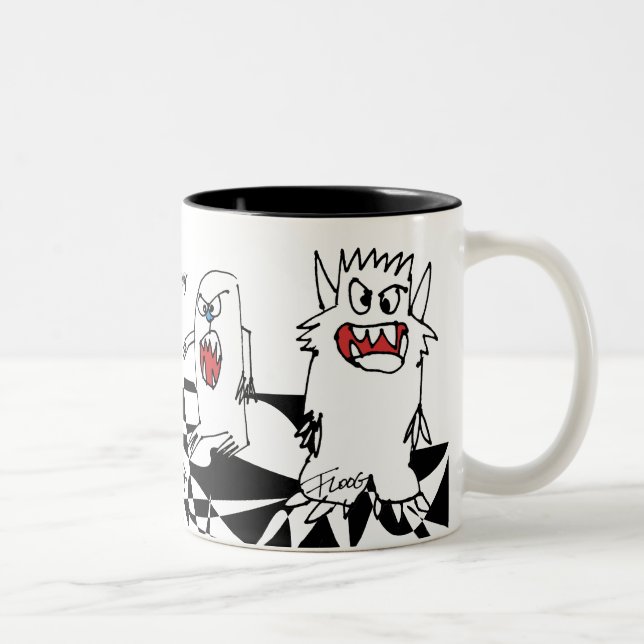 2 Couleurs Tasse personnalisée par monstre de bande dessinée (Droit)