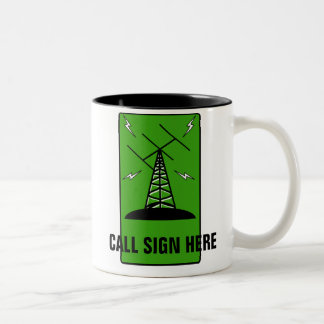 2 Couleurs Tasse personnalisée par radio amateur d'indicatif