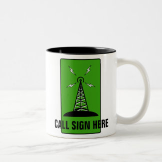 2 Couleurs Tasse personnalisée par radio amateur d'indicatif