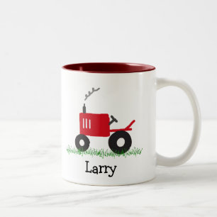 2 Couleurs Tasse personnalisée par tracteur rouge