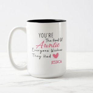 2 Couleurs Tasse personnalisée Tante élégante avec motif flor