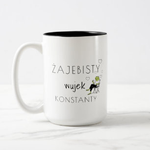 2 Couleurs Tasse personnalisée Żajebisty Wujek   Drôle de pol