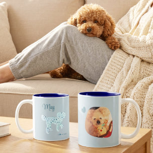 2 Couleurs Tasse photo personnalisée de caniche double face b