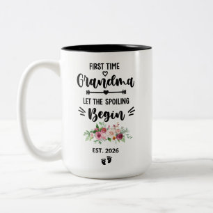 2 Couleurs Tasse pour Première fois Grand-mère Personnalisée 